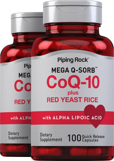 CoQ10 con lievito di riso rosso, 100 Capsule a rilascio rapido, 2  Bottiglie