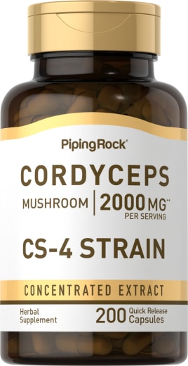 Cendawan Cordyceps, 2000 mg (setiap sajian), 200 Kapsul Lepas Cepat