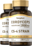 Ciuperca Cordyceps, 2000 mg (per porție), 200 Capsule cu eliberare rapidă, 2  Sticle
