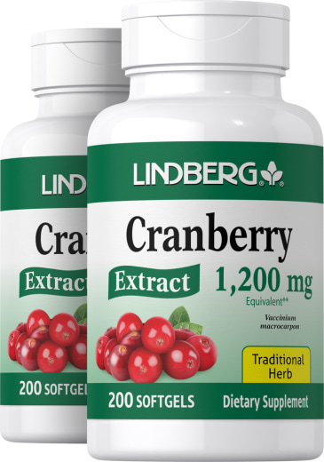 Cranberry-extract, 1200 mg, 200 Softgels, 2  Flessen