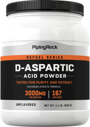 Serbuk Asid D-Aspartik, 3000 mg, 500 g (17.64 oz) Botol