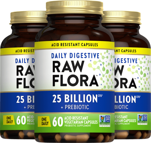 Daily Digestive Probiotic - 25 Billion CFU, 60 Vegetarische Kapseln, 3  Flaschen