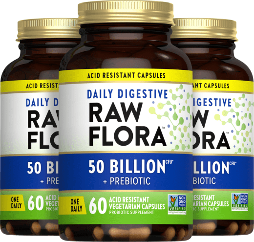 Daily Digestive Probiotic - 50 Billion CFU, 60 Vegetarische Kapseln, 3  Flaschen