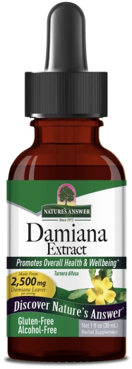 Damiana Leaf Liquid Extract Alcohol Free, 1 fl oz (30ml) Dropper Bottle
