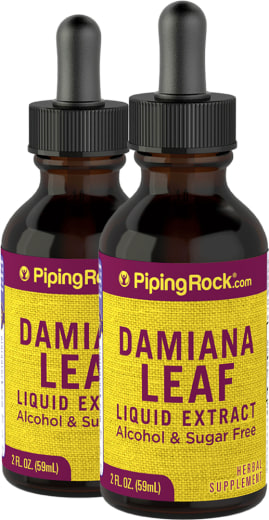 Damiana Leaf Liquid Extract Alcohol Free, 2 fl oz (59 mL) Dropper Bottle, 2  Bottles