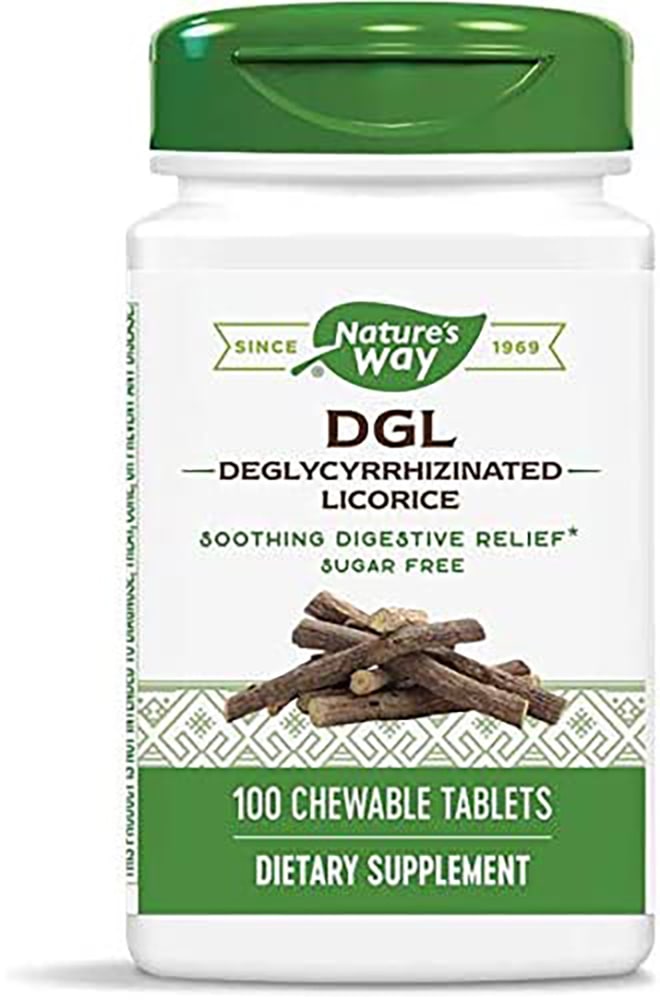 DGL Licorice Root Chewable (Deglycyrrhizinated), 100 Chewable Tablets