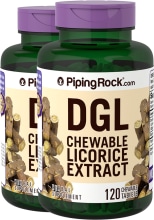 DGL Licorice Root Chewable Mega Potency (Deglycyrrhizinated), 4000 mg (per serving), 120 Chewable Tablets, 2  Bottles