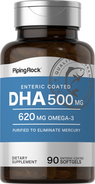 DHA à enrobage gastro-résistant, 500 mg, 90 Capsules molles à libération rapide