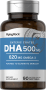 DHA con recubrimiento entérico, 500 mg, 90 Cápsulas blandas de liberación rápida