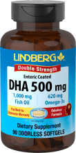 DHA à enrobage gastro-résistant, 500 mg, 90 Capsules
