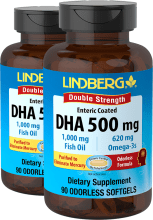 DHA à enrobage gastro-résistant, 500 mg, 90 Capsules, 2  Bouteilles