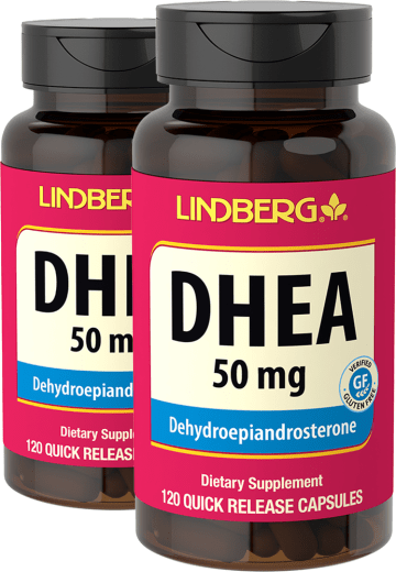 DHEA, 50 mg, 120 แคปซูลแบบปล่อยตัวยาเร็ว, 2 ขวด