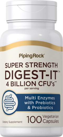 Digest-IT Multi Enzim Kekuatan Tinggi dengan Probiotik, 100 Kapsul Vegetarian