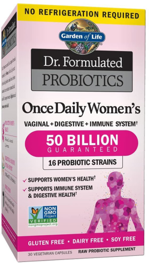 Probióticos para mujeres Dr. Formulated, 50 Mil millones CFU, 30 Cápsulas vegetarianas