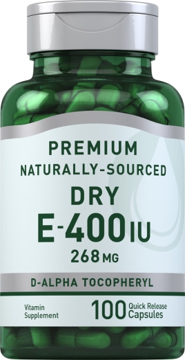 Vitamin khô E-400 IU (d-Alpha Tocopherol), 100 Hurtigvirkende kapsler