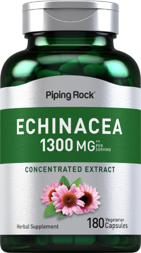 Echinacea, 1300 mg (setiap sajian), 180 Kapsul Vegetarian