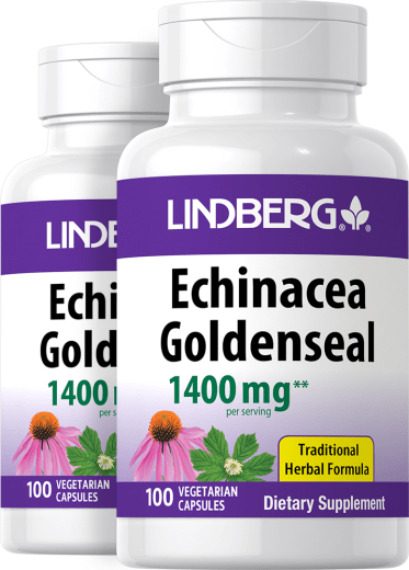 エキナセアゴールデンシール, 1400 mg (1 回分), 100 ベジタリアン カプセル, 2  ボトル