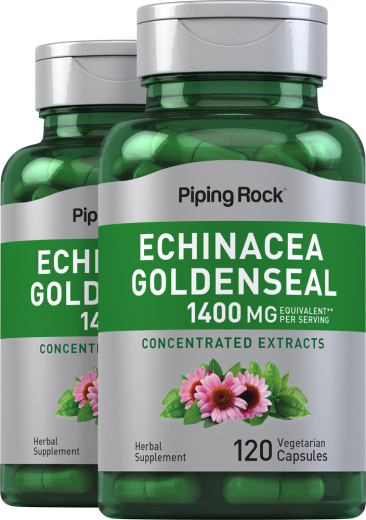 Echinacea Goldenseal, 1400 mg, 120 Vegetarian Capsules, 2  Bottles