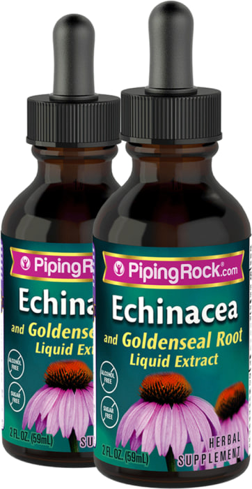 Echinacea & Goldenseal Liquid Extract Alcohol Free, 2 fl oz (59 mL) Dropper Bottle, 2  Bottles