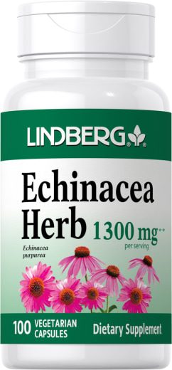Echinacea  สมุนไพร, 1300 mg (ต่อการเสิร์ฟ), 100 แคปซูลผัก
