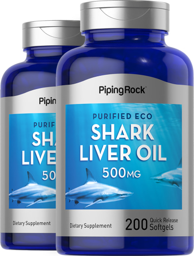 Minyak Hati Ikan Jerung eko, 500 mg, 200 Gel Lembut Lepas Cepat, 2  Botol