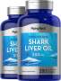 Óleo de fígado de tubarão ecológico, 500 mg, 200 Gels de Rápida Absorção, 2  Frascos