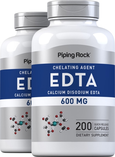 Cálcio dissódico EDTA , 600 mg, 200 Cápsulas de Rápida Absorção, 2  Frascos