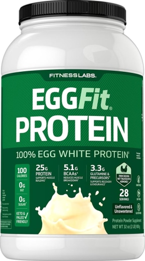 Egg White Protein EggFit (Unflavored and Unsweetened), 2 lb (908 g) Bottle