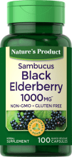 Sureau Sambucus, 1000 mg, 100 Gélules à libération rapide