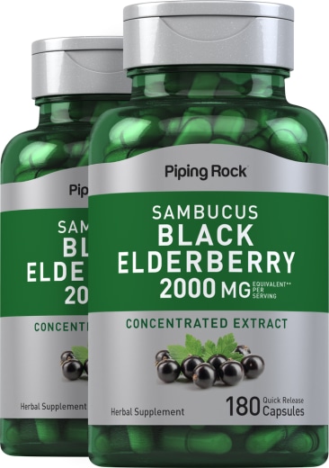Elderberry Sambucus, 2000 mg, 180 Quick Release Capsules, 2  Bottles
