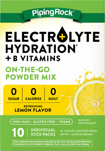 Elektrolythydrering + B-vitaminer (naturligt uppfriskande citron), 10 Paket