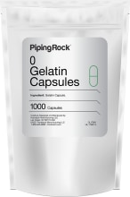 Empty Gelatin Capsules Size "0", 1000 Capsules per Bag