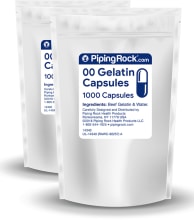 Empty Gelatin Capsules Size "00", 1000 Capsules per Bag, 2  Bags