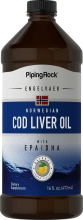 Huile de foie de morue norvégienne Engelvaer (Arôme citron naturel), 16 fl oz (473 mL) Bouteille