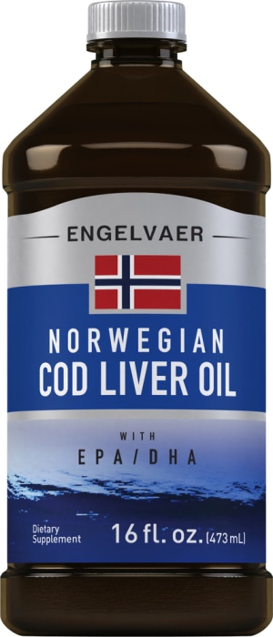 Huile d'Engelvaer norvégienne de foie de morue (ordinaire), 16 fl oz (473 mL) Bouteille
