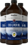 エンゲルヴァーノルウェー産タラ肝油 (プレーン), 16 fl oz (473 mL) ボトル, 3  ボトル