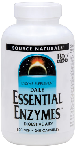 Hulp bij spijsvertering met essentiële enzymen, 500 mg, 240 Capsules