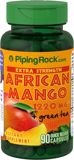Extra Strength African Mango และชาเขียว, 1220 mg, 90 แคปซูลแบบปล่อยตัวยาเร็ว