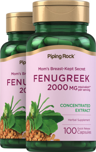 フェヌグリーク , 2000 mg (1 回分), 100 速放性カプセル, 2  ボトル