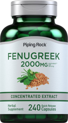 Fenugreek , 2000 mg (por dose), 240 Cápsulas de Rápida Absorção