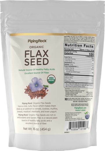 Flax Seeds (Organic), 16 oz (454 g) Bag
