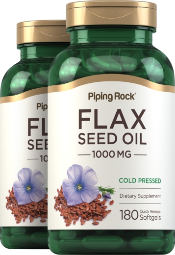 Flaxseed Oil, 1000 mg, 180 Miękkie kapsułki żelowe o szybkim uwalnianiu, 2  Butelki
