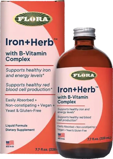 Flora Hierro + Hierbas con complejo de Vitaminas B, 7.7 fl oz (228 ml) Botella/Frasco