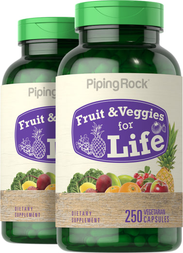 생명을 위한 과일 & 채소, 250 식물성 캡슐, 2  병