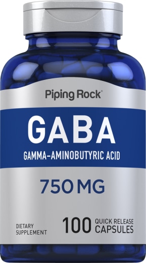  GABA (gamma-aminoboterzuur), 750 mg, 100 Snel afgevende capsules