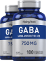 GABA (Gamma-Aminobuttersäure), 750 mg, 100 Kapseln mit schneller Freisetzung, 2  Flaschen