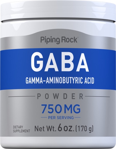 GABA-Pulver (Gamma-Aminobuttersäure), 750 mg (pro Portion), 6 oz (170 g) Flasche