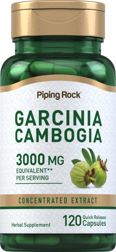Garcinia cambogia y picolinato de cromo, 3000 mg (por porción), 120 Cápsulas de liberación rápida