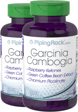 Garcinia Cambogia 500 mg w/Raspberry Ketones & Green Coffee, 90 Coated Caplets, 2  Bottles