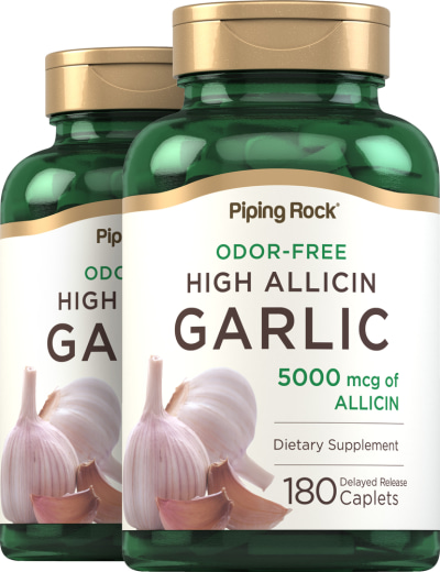 Garlic High Allicin Delayed Release (Odor Free), 500 mg, 180 Caplet, 2  Botol
